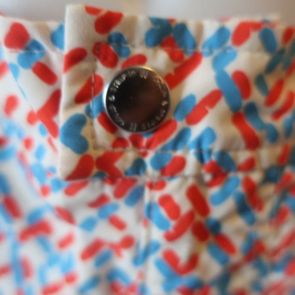 NWT Mens Solid & Striped "The Boardshort Red, Blue Geo" Swim Shorts Sz L* - Picture 6 of 9